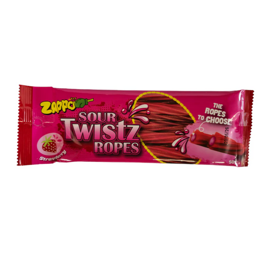 Zappo Sour Twistz Ropes - Strawberry